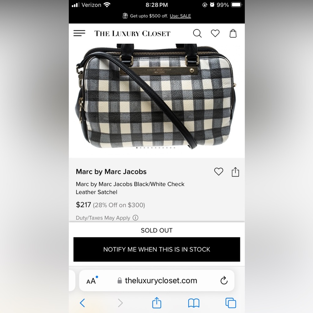 Marc Jacobs Check pattern Satchel - Picture 7 of 14